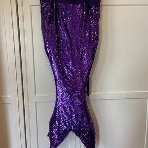 Purple/ Sliver Interchangeable Sequin Mermaid Tail Blanket